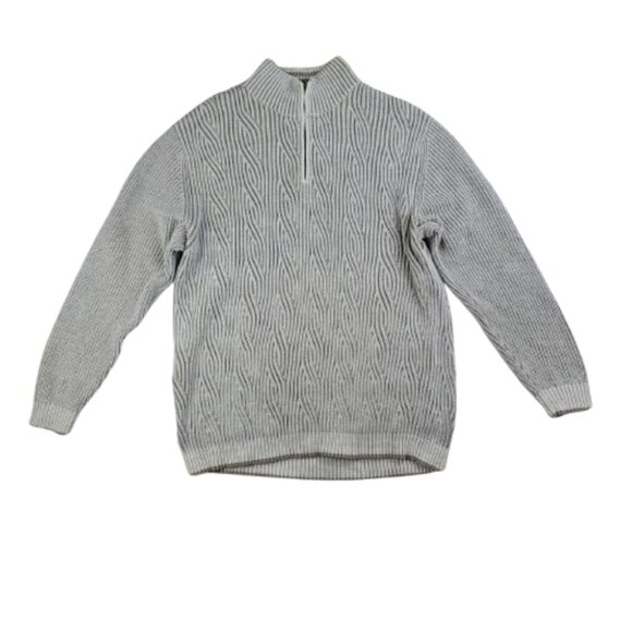 Tommy Bahama XL Half Zip Pullover Sweater Size XL Cream Casual Knit - Picture 5 of 8